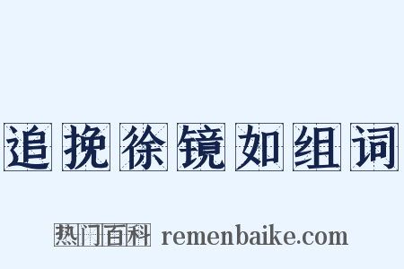 追挽徐镜如组词是什么意思的图片